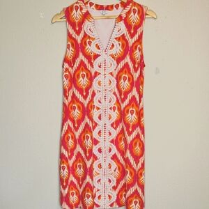 Crown & Ivy Pink/Orange Pull Over Sleeveless Dress Size Medium NWOT